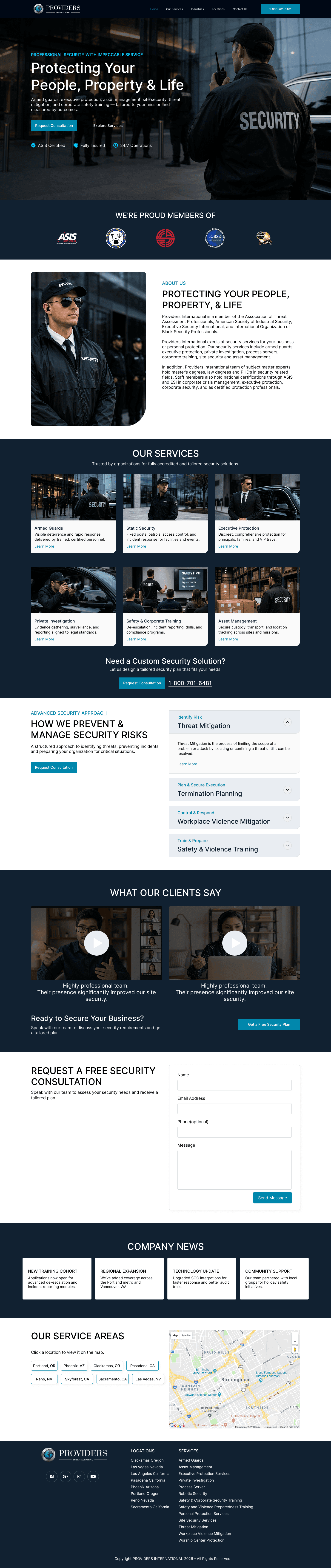 Provider International Full website screenshot