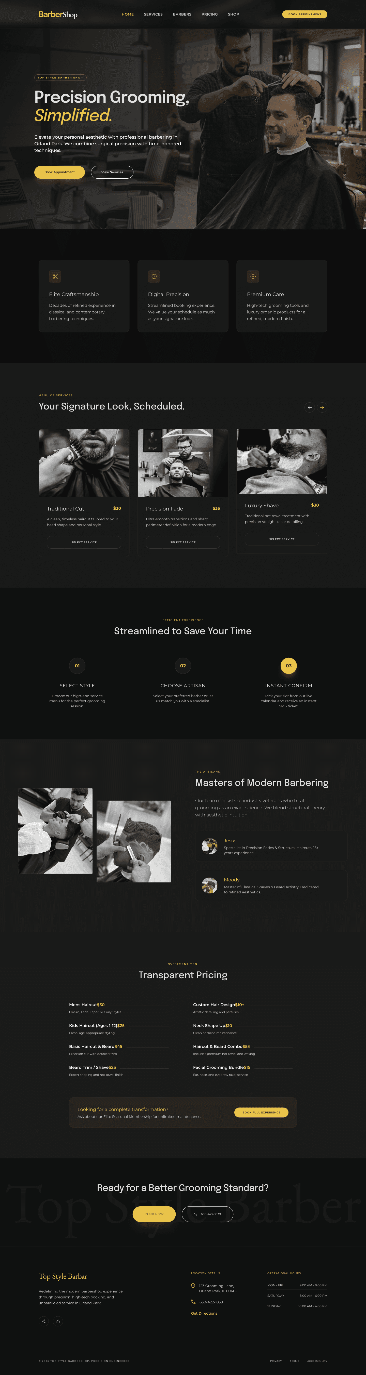 Top Style Barber Full website screenshot