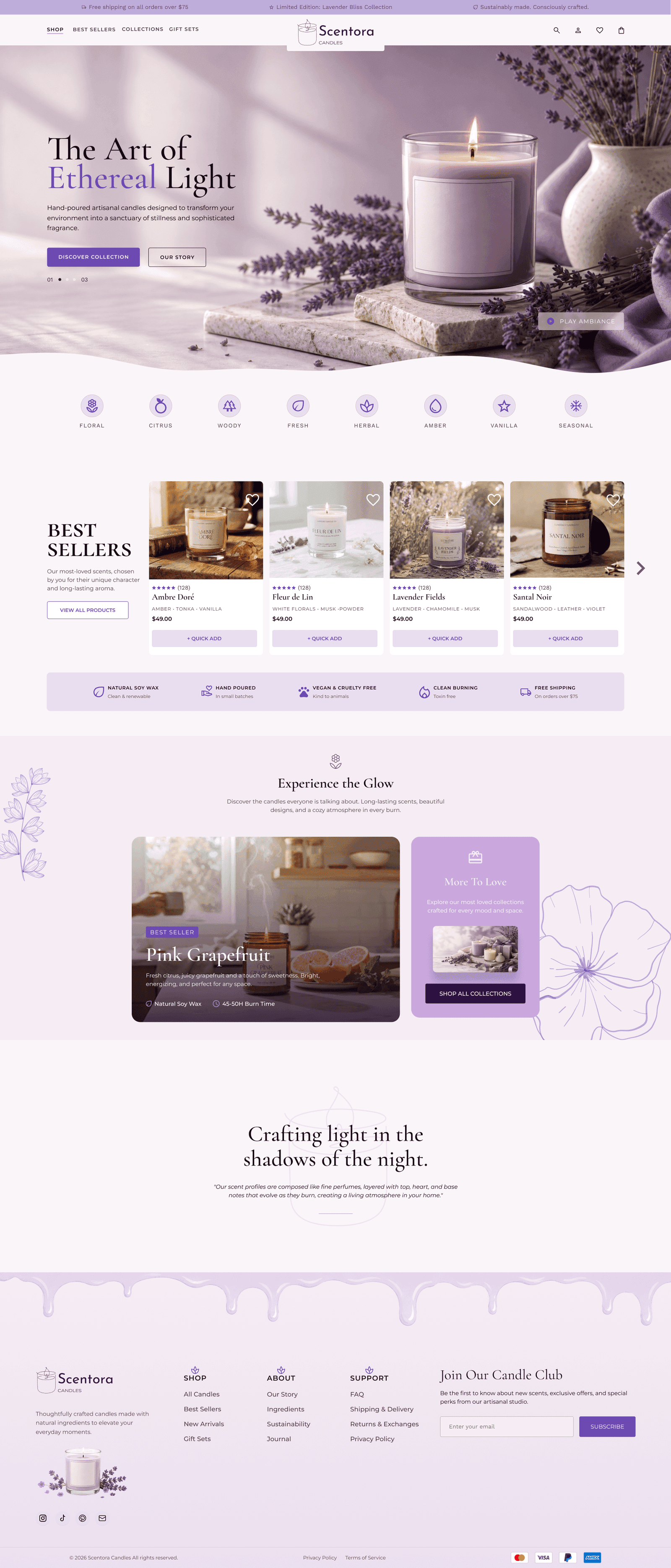 Scentora Full website screenshot