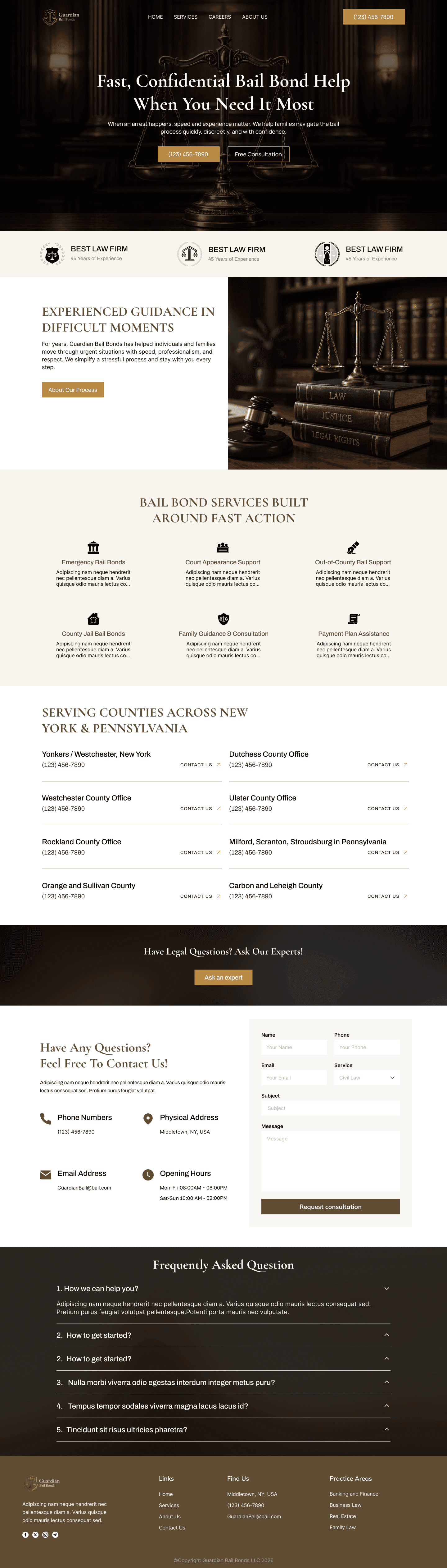Guardian Bail Bonds Full website screenshot