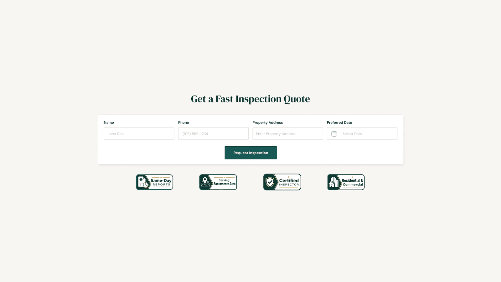 Odyssey Home Inspection Form Field